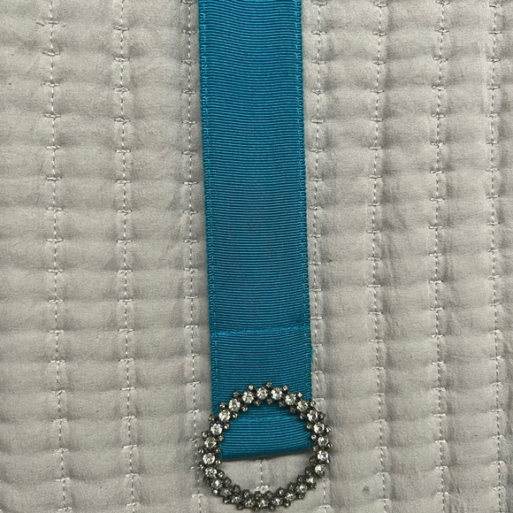 J.Crew (Black Label) turquoise Fabric Ribbon Belt
With Rhinestone Buckle - Picture 2 of 4